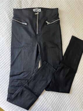 Tiger Mist Lennon Faux Leather Zip Skinny Pants Black M